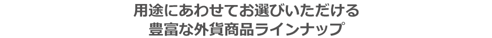 用途にあわせてお選びいただける豊富な外貨商品ラインナップ