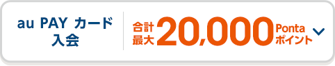 au PAY カード入会 合計最大20,000Pontaポイント