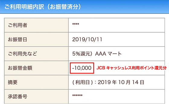 ご利用明細内訳