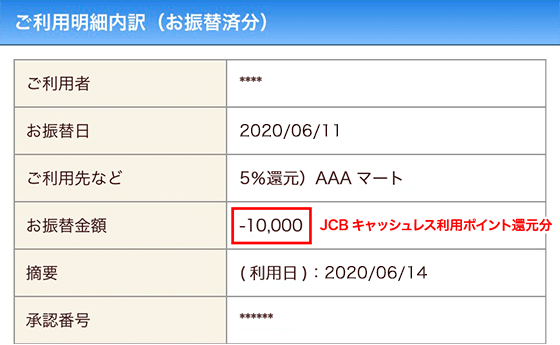 ご利用明細内訳