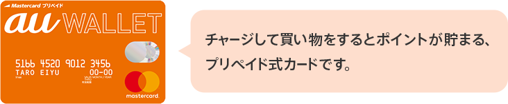 チャージして買い物をするとポイントが貯まる、プリペイド式カードです。