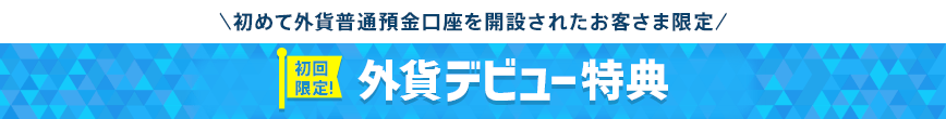 \初めて外貨普通預金口座を開設されたお客さま限定/