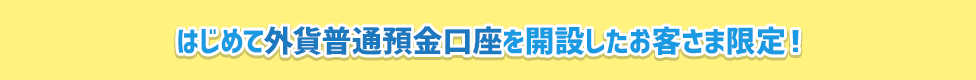 はじめて外貨普通預金口座を開設したお客さま限定！