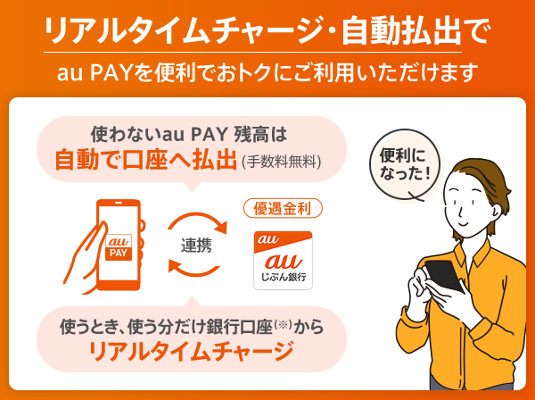 リアルタイムチャージ 自動払出でau Payを便利でおトクにご利用いただけます Auじぶん銀行