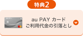特典2 au PAY カード ご利用代金の引落とし