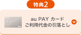 特典2 au PAY カード ご利用代金の引落とし
