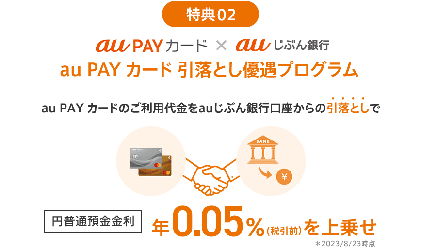 特典02 au PAY カード×auじぶん銀行 au PAY カード 引落とし優遇プログラム