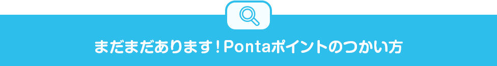 まだまだあります！Pontaポイントのつかい方