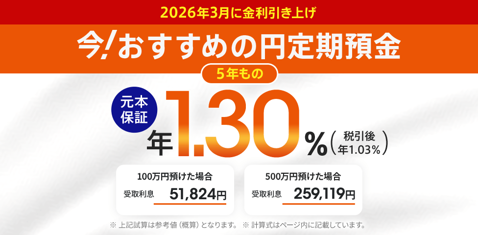 今！おすすめの円定期預金