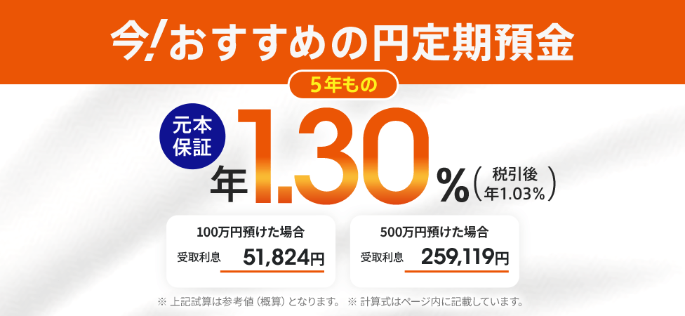 今！おすすめの円定期預金