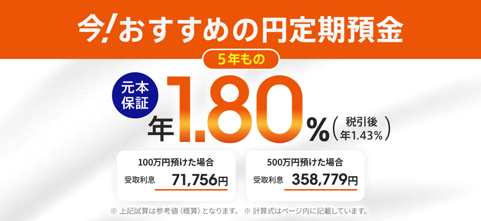 今!おすすめの円定期預金