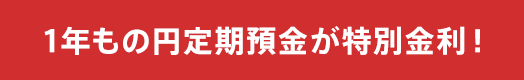 1年もの円定期預金が特別金利！