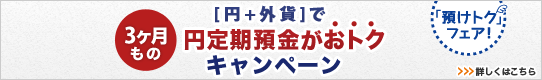 【円+外貨】で円定期預金がおトクキャンペーン 詳しくはこちら
