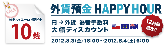 外貨預金 HAPPY HOUR（円→外貨 為替手数料 大幅ディスカウント）