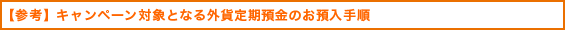 【参考】キャンペーン対象となる外貨定期預金のお預入手順