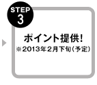 STEP3 ポイント提供！※2013年2月下旬(予定)