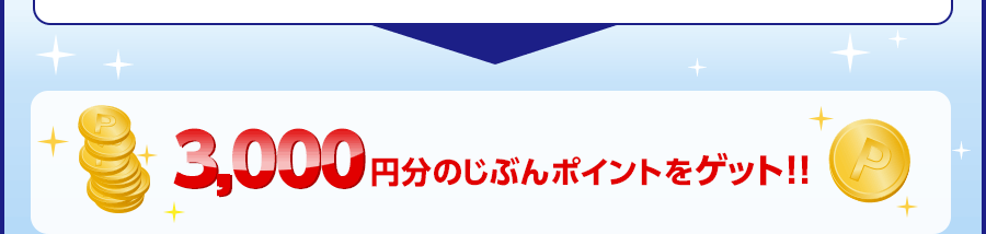 3,000円分のじぶんポイントをゲット!!