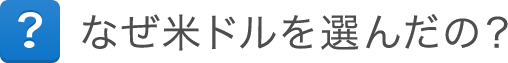 なぜ米ドルを選んだの？