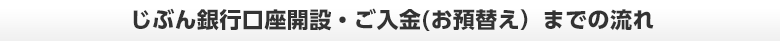 じぶん銀行口座開設・ご入金(お預替え）までの流れ