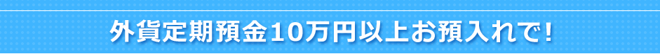 外貨定期預金10万円以上お預入れで!