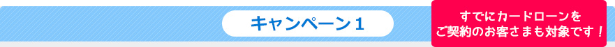 キャンペーン１ すでにカードローンをご契約のお客さまも対象です！