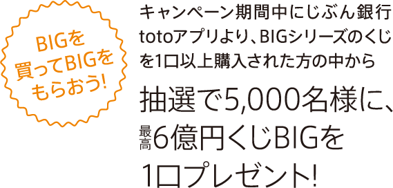 BIGを買ってBIGをもらおう！