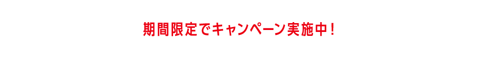 期間限定でキャンペーン実施中！