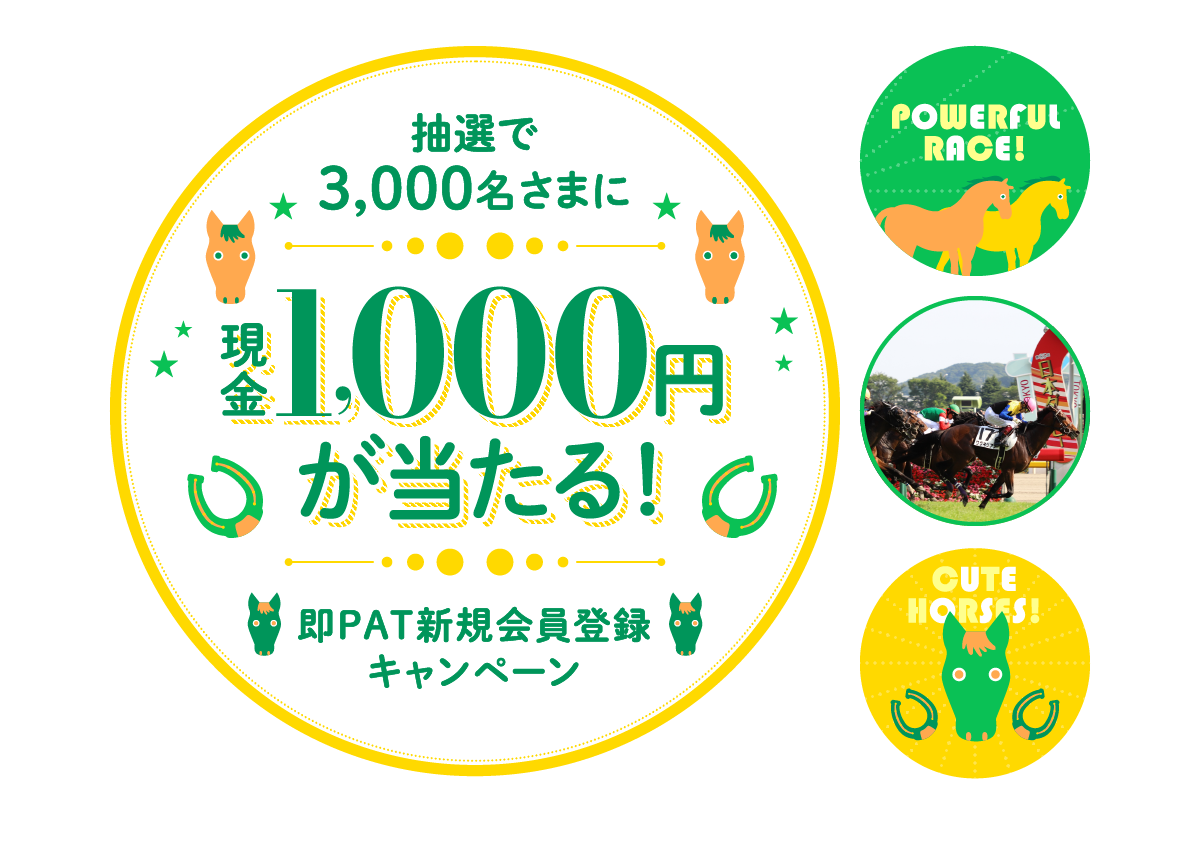 抽選で3,000名さまに現金1,000円が当たる！即PAT新規会員登録キャンペーン