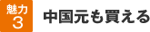 魅力3│中国元も買える