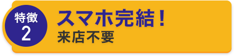 特徴2 スマホ完結！来店不要