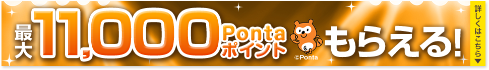 最大11,000 Pontaポイントもらえる！