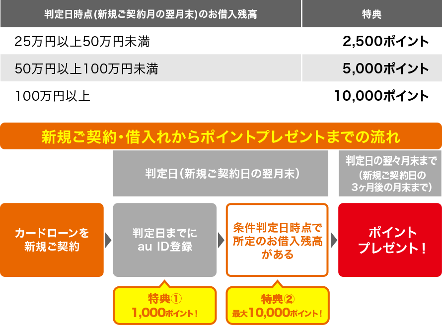 新規ご契約・借入れからポイントプレゼントまでの流れ