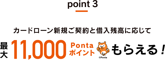 point3 最大11,000Pontaポイントもらえる！