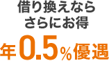 借り換えならさらにお得 年0.5％優遇