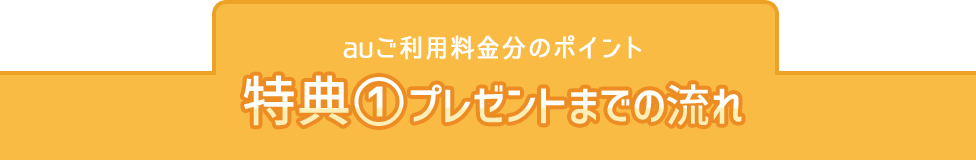 auご利用料金分のポイント 特典①プレゼントまでの流れ