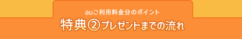 auご利用料金分のポイント 特典②プレゼントまでの流れ