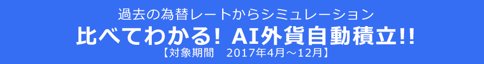 過去の為替レートからシミュレーション_比べてわかる! AI外貨自動積立!!【対象期間　2017年4月～12月】
