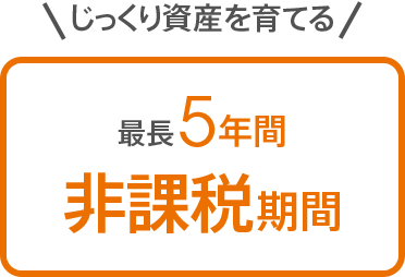 じっくり資産を育てる!最長5年間非課税期間