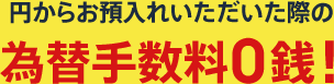 円からお預入れいただいた際の為替手数料０銭！