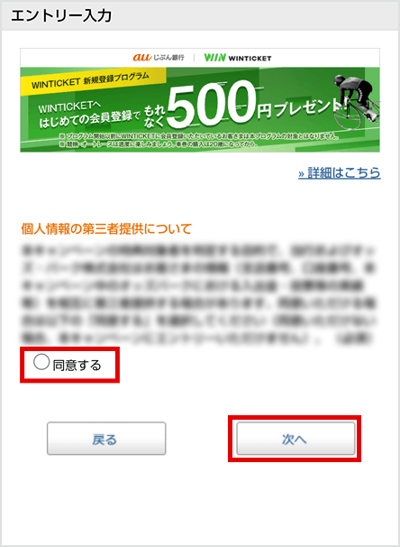 エントリー入力