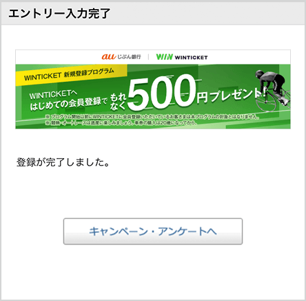 エントリー入力完了