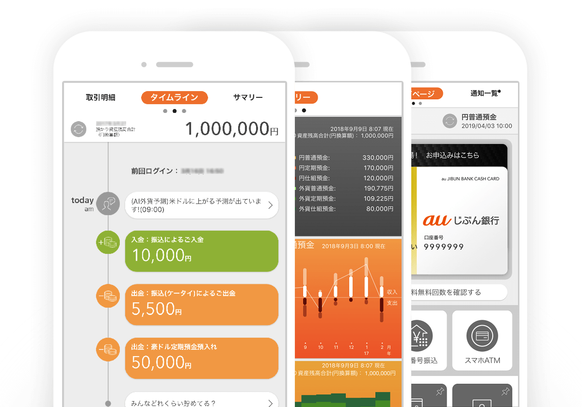 じぶん銀行スマートフォンアプリ Auじぶん銀行