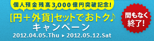 【個人預金残高3,000億円突破記念！】［円＋外貨］セットでおトク♪キャンペーン