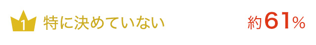 特に決めていない…約61%