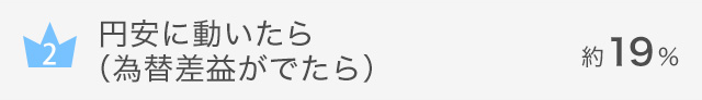 円安に動いたら（為替差益がでたら）…約19%