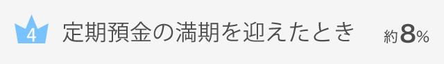 定期預金の満期を迎えたとき…約8%