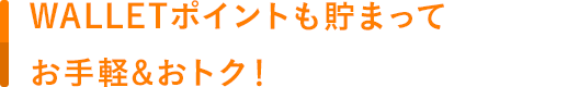 WALLETポイントも貯まってお手軽&おトク！