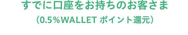 すでに口座をお持ちのお客さま