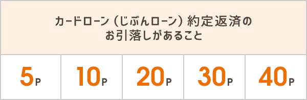 カードローン約定返済のお引き落しがあること