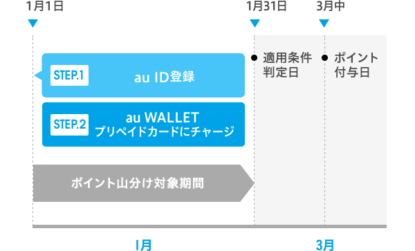 1月1日にau ID登録した場合